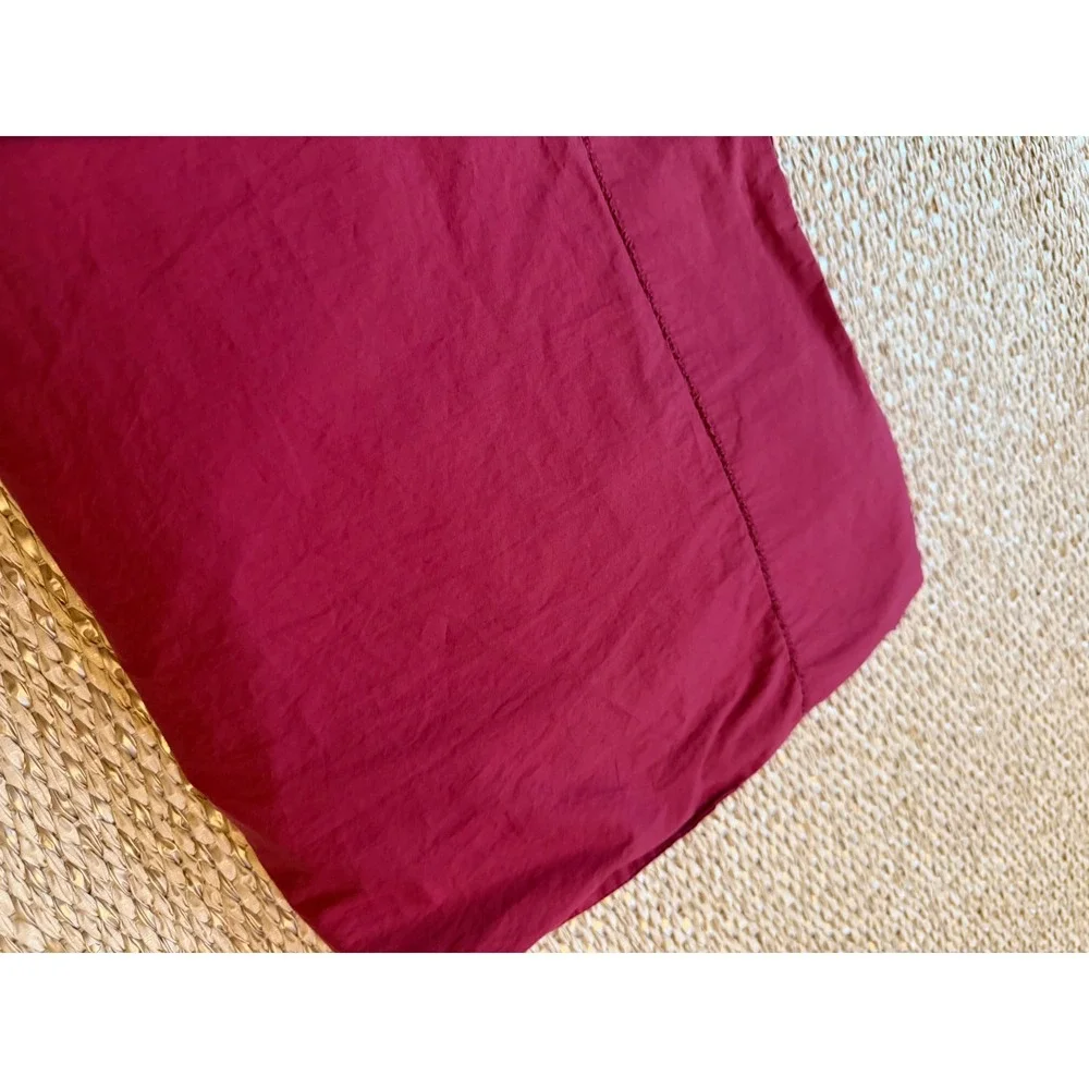 Ralph Lauren Home Twin Flat Sheet Burgundy Red 100% Supima Cotton Hemstitch